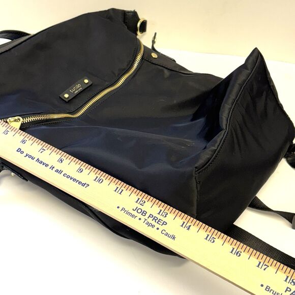 Tutilo New York Black Nylon Backpack Laptop Book Bag - Picture 9 of 12